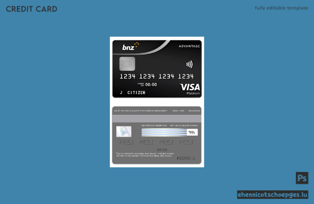 Beispielvorschau der BNZ Bank Advantage Visa Platinum Card aus Neuseeland